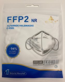 FFP2 mondmakser (20 stuks, individueel verpakt, met clip)